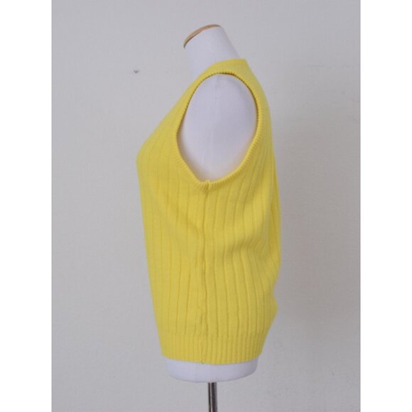 Vintage 70s Yellow Acrylic‎ Knit Vest - Picture 2 of 10